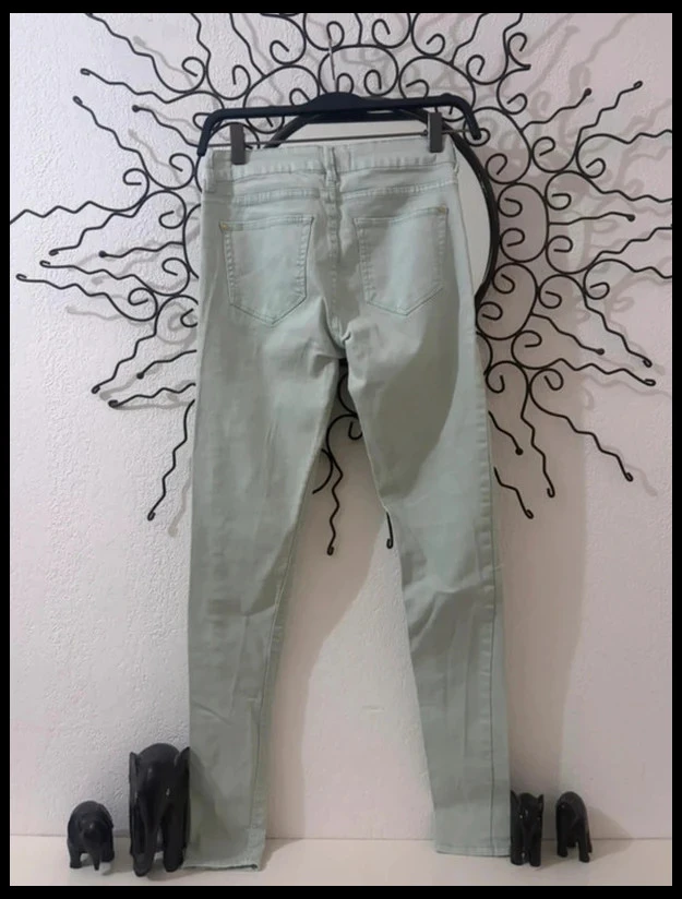 Pastel Mint Green Mango 'Paty' Skinny Jean – Stretch & Slim Fit – Size 34 (XS) – photo 3